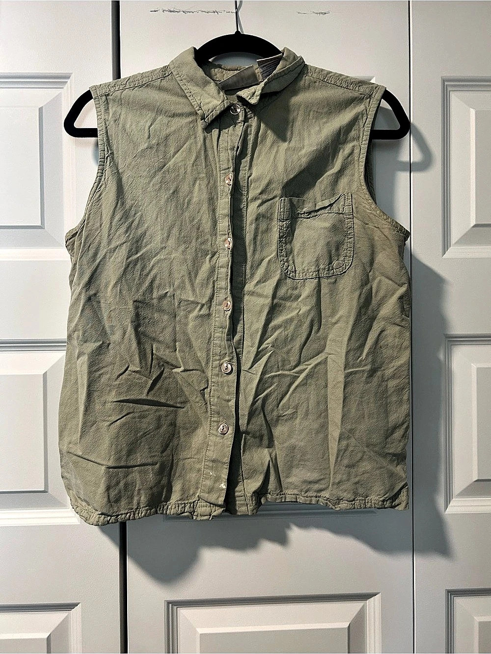Erika & Co. Cotton Utility Vest in Green